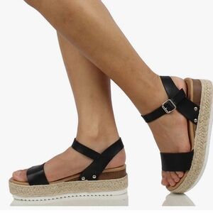 Elegant Black Espadrille Sandals